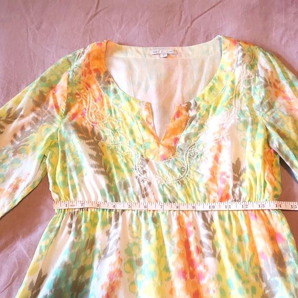 💥2/$40💥 NWOT GAP Multicolor 3/4 Sleeve Spring Sun Dress - Picture 5 of 10
